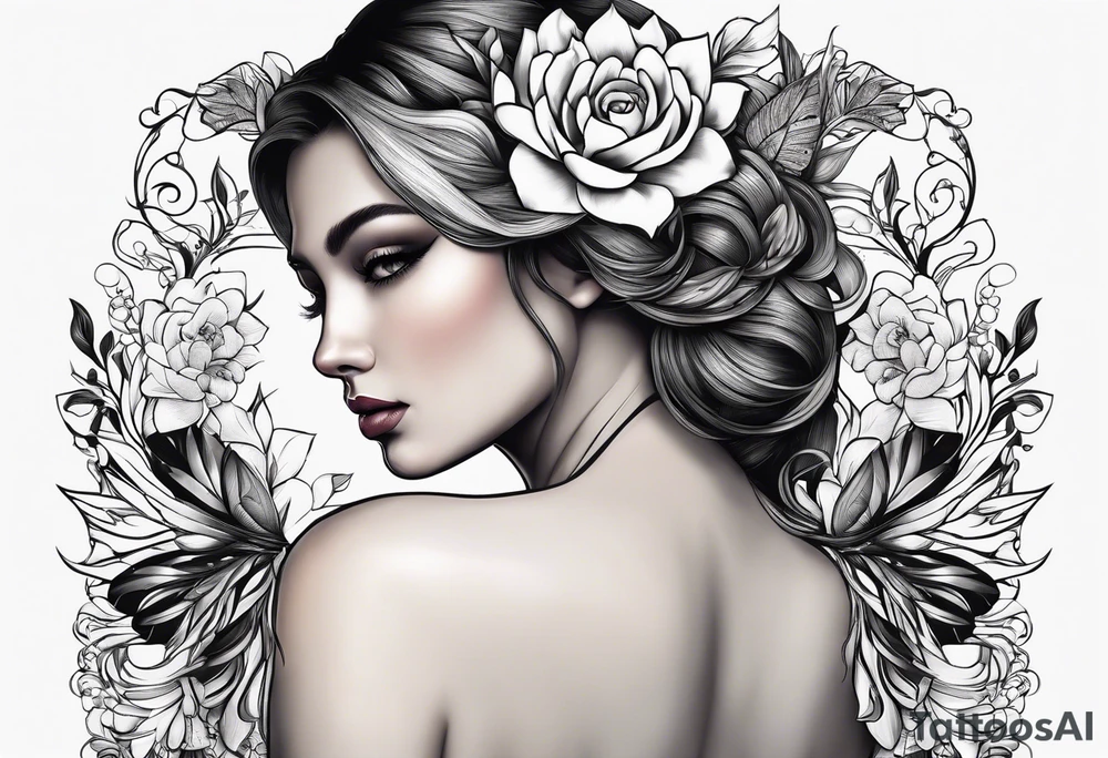 wing, flower, tattoo idea