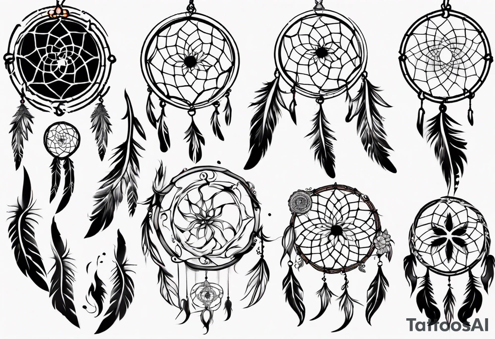 Phoenix swirly dream catcher above tattoo idea