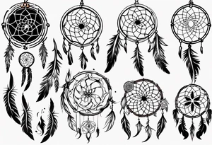 Phoenix swirly dream catcher above tattoo idea