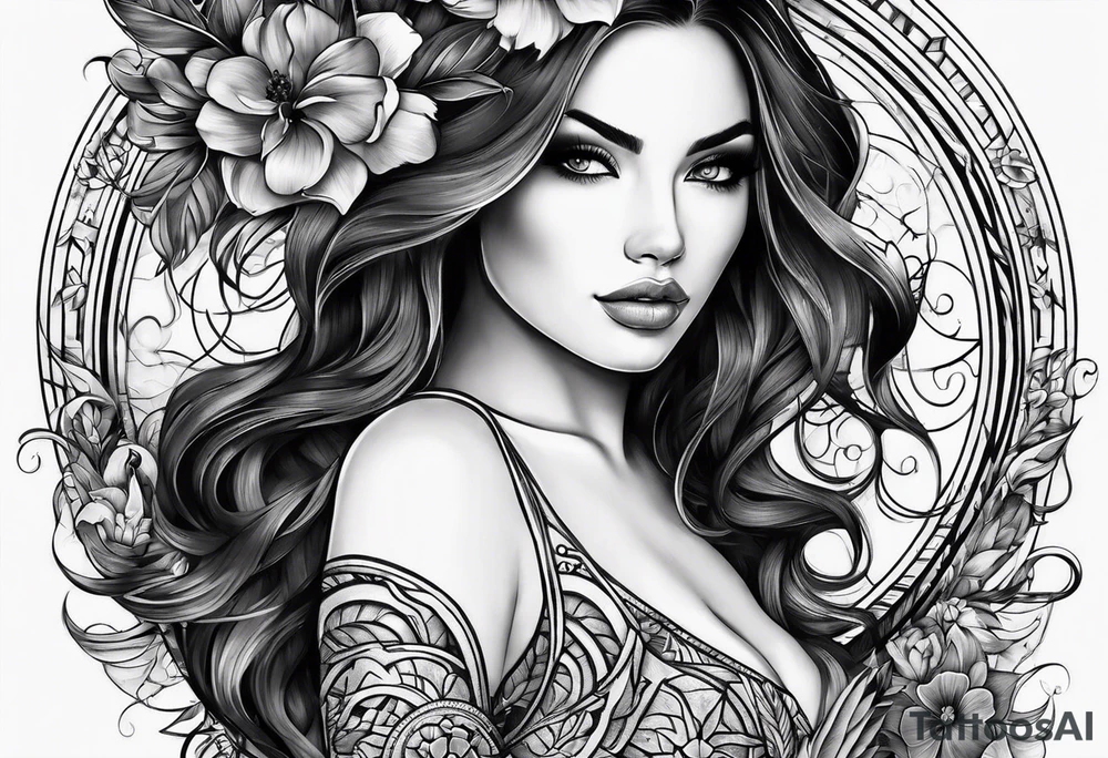 black and white tattoo idea