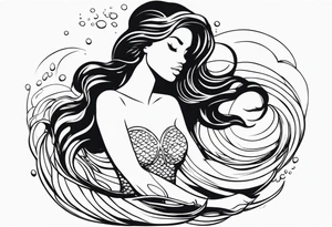 Mermaid in water tattoo idea