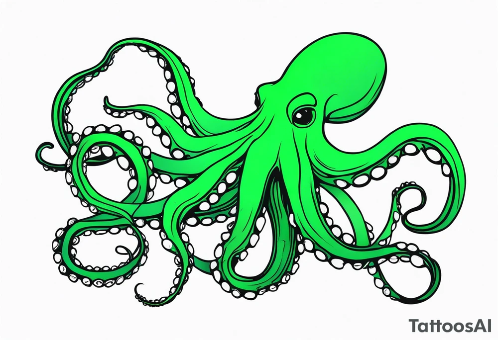 Electric octopus peaceful green nature tattoo idea