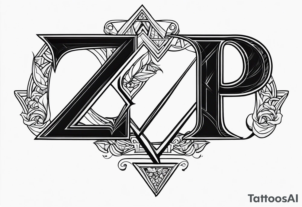 z•p•r initials tattoo idea