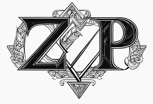 z•p•r initials tattoo idea