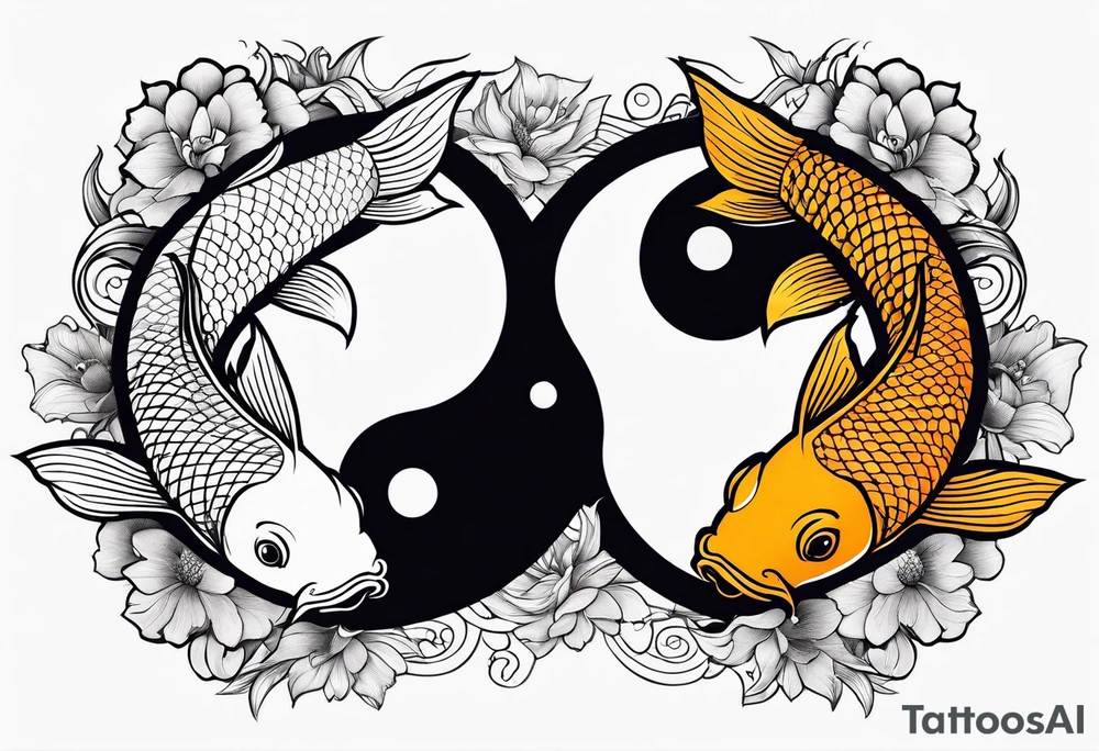 Koi fish ying yang tattoo idea