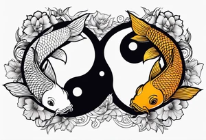 Koi fish ying yang tattoo idea