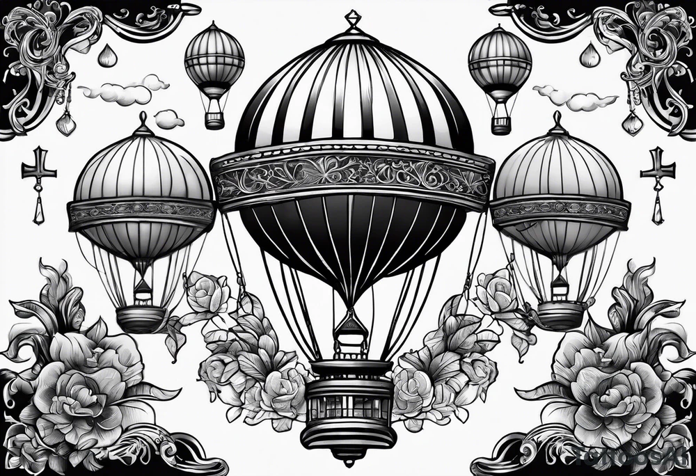 hotballoon ornemental tattoo idea