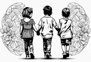 little 
1 boy 1 girl 1 toddler girl walking tattoo idea
