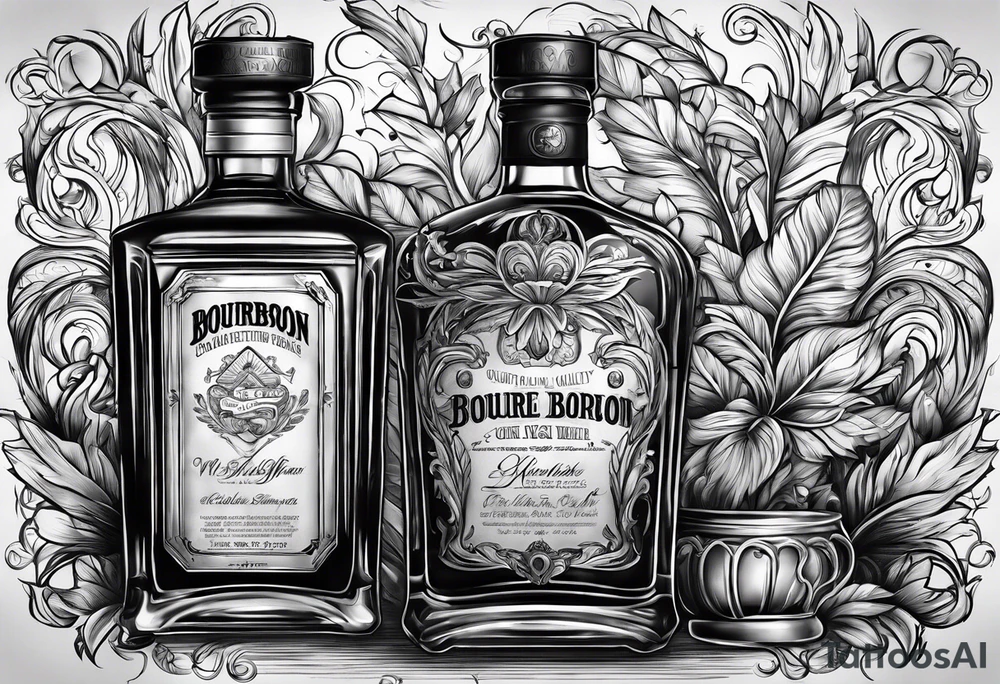 bottle of bourbon with no decal on it tattoo idea