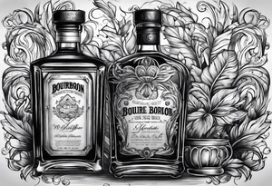 bottle of bourbon with no decal on it tattoo idea