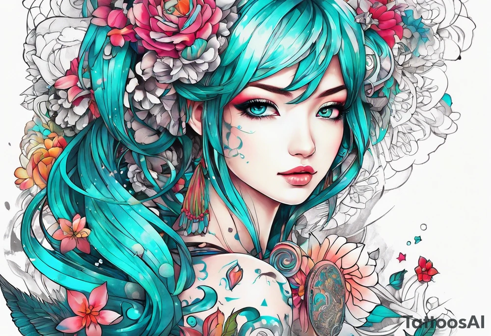 Tiny Small miku_hatsune beautiful tattoo idea
