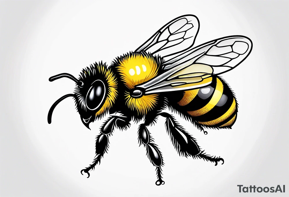 Cute bumble bee tattoo idea