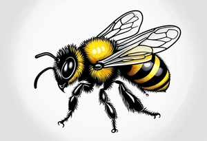 Cute bumble bee tattoo idea