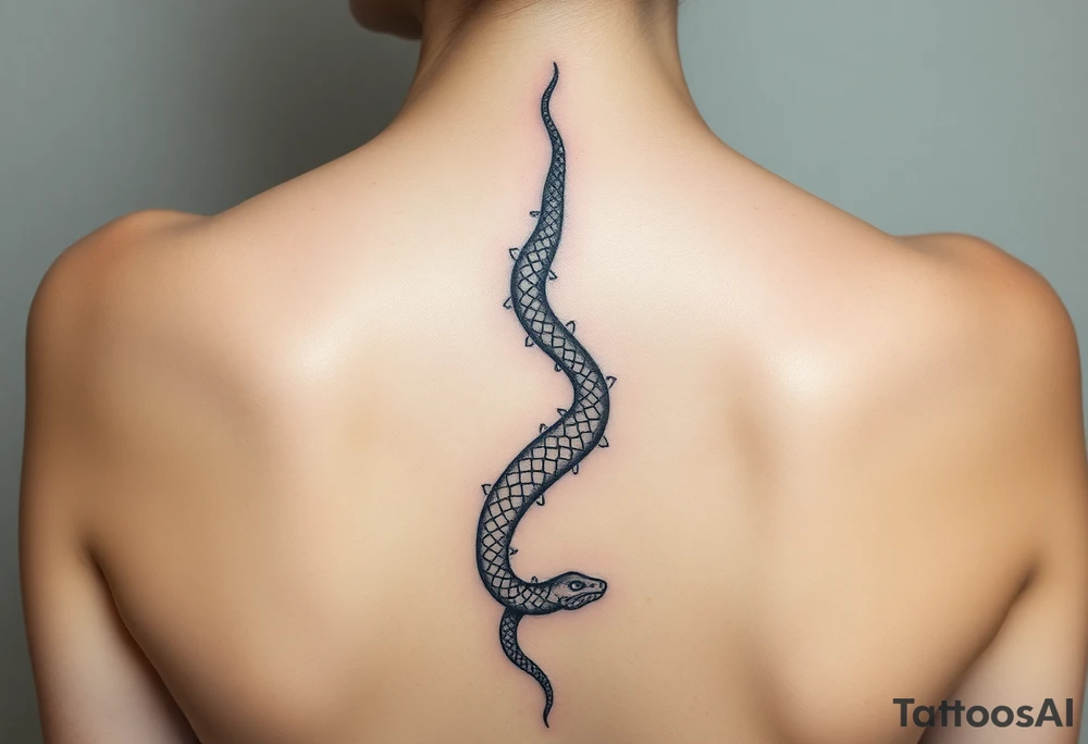 Snake  shedding skin 
Down spine tattoo idea