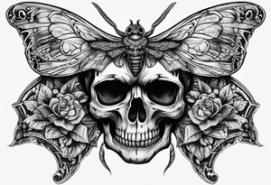 Skull moth hand tattoo tattoo idea