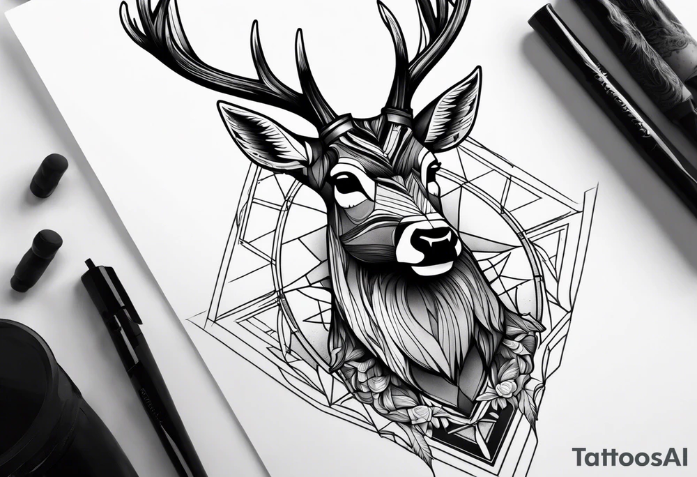 Scary, deer, horror tattoo idea