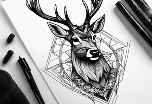 Scary, deer, horror tattoo idea