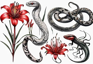 red  spider lily and a snake tattoo idea