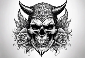 devil skull tattoo idea