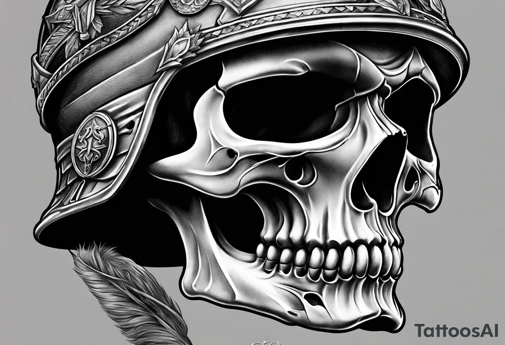 roman soldier skull tattoo idea