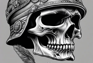 roman soldier skull tattoo idea