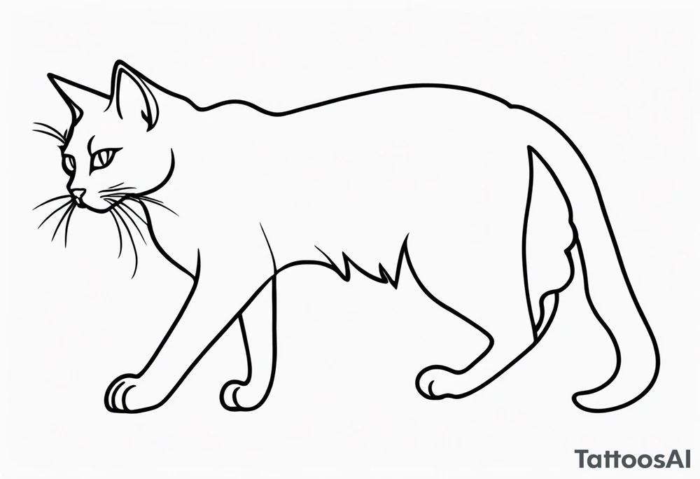 Black cat tattoo idea