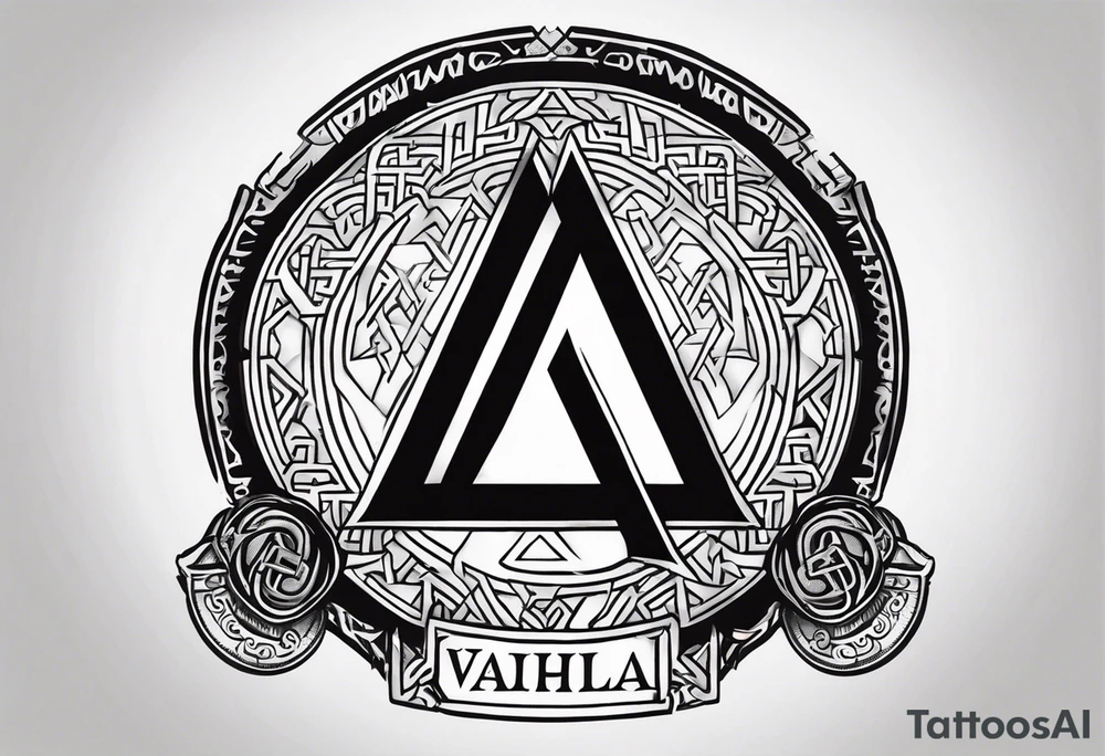Valhalla shield valknut sword axe tattoo idea