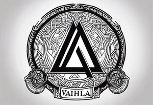 Valhalla shield valknut sword axe tattoo idea