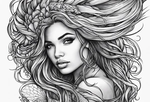 Mermaid dreadlocks tattoo idea