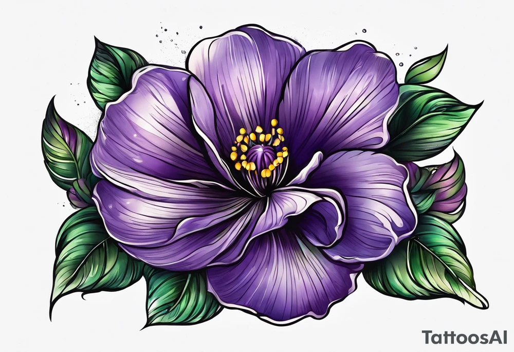 Thumbprint violet flower tattoo idea