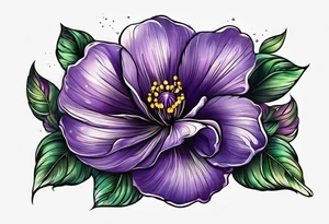 Thumbprint violet flower tattoo idea