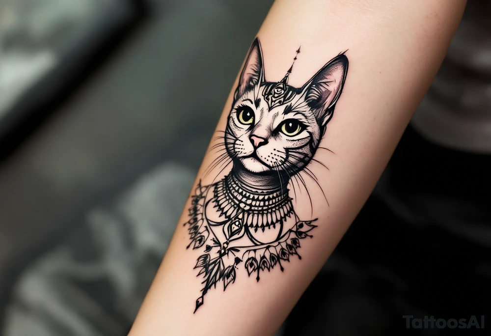 Egyptian cat tattoo idea