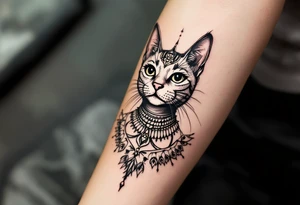 Egyptian cat tattoo idea