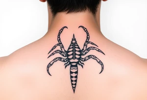 A mysterious scorpion neck tattoo tattoo idea