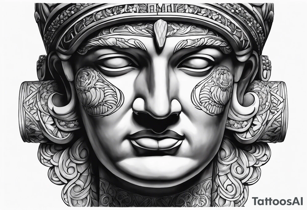 Kopf einer Griechischen Statue mit Risse tattoo idea