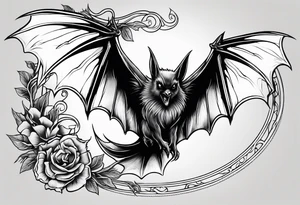 bat with outstretched wings tattoo idea