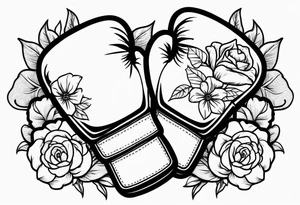 boxing gloves and flowers tattoo idea