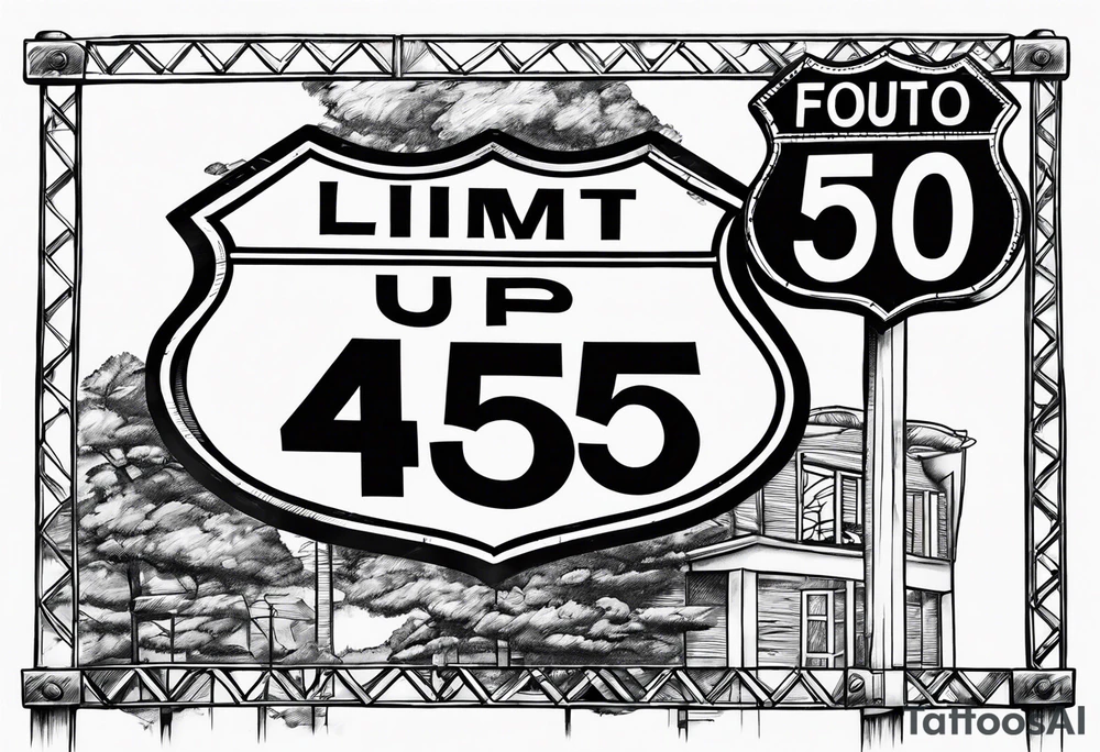 45 mph speed limit sign tattoo idea