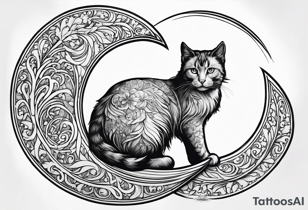 Nordic crescent 2 cat tattoo tattoo idea