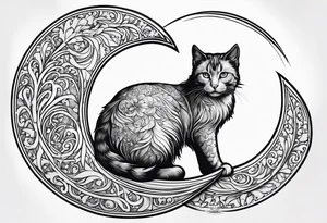 Nordic crescent 2 cat tattoo tattoo idea