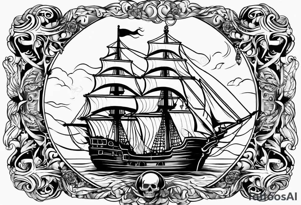 Pirate filigree tattoo idea