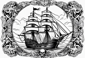 Pirate filigree tattoo idea