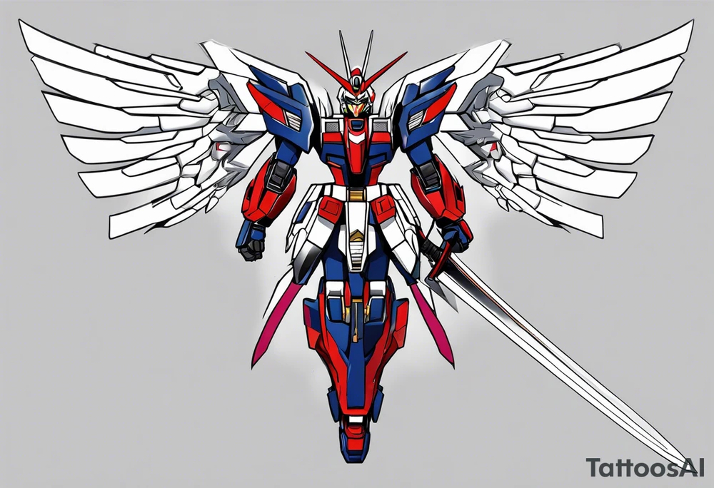 would like a gundamwing wing zero embedded with samurai forarm tatoo tattoo idea