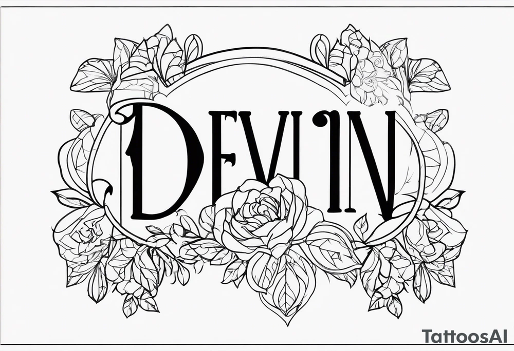 devin name tattoo dainty and feminine tattoo idea