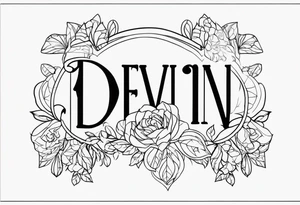 devin name tattoo dainty and feminine tattoo idea