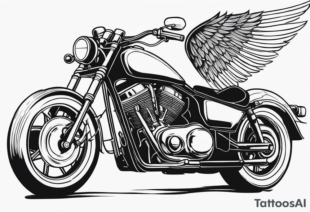 Motorcycle, wings, Vietnam veteran tattoo idea