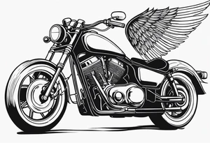 Motorcycle, wings, Vietnam veteran tattoo idea