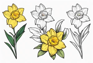 Daffodil birth flower chain tattoo idea