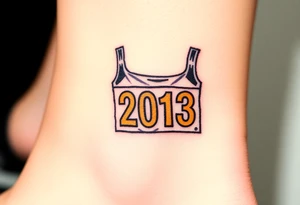 Racing half marathon bib 2013 purple and gold running safety pins running tattoo idea