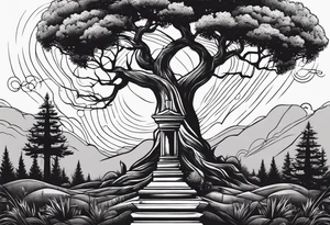 Tree with tombstone tattoo idea
